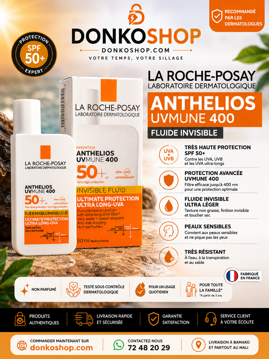 ☀️ La Roche-Posay Anthelios UVMune 400 SPF 50+ – Fluide Invisible 50 ml