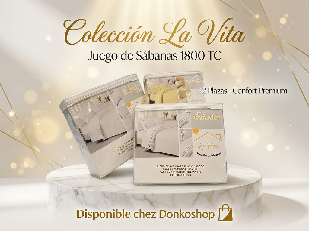 Parure de lit La Vita Collection – 2 places (1800 TC)